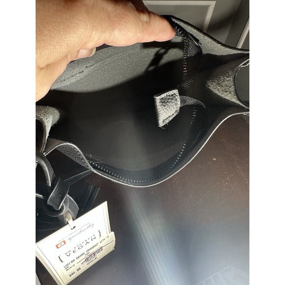 Jenco Handbag Co Lucinda Square Crossbody Bag Black Vegan PETA Approved - Picture 3 of 4